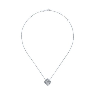14k White Gold Diamond Fashion Necklace
