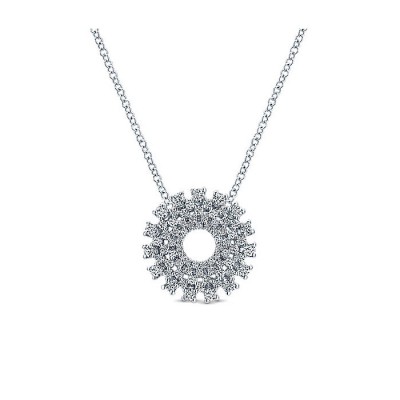 14k White Gold Diamond Fashion Necklace