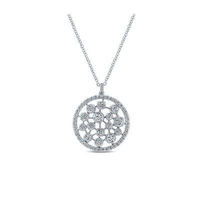 14k White Gold Diamond Fashion Necklace