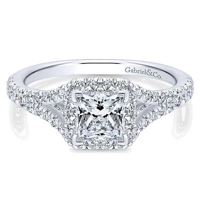 Gabriel & Co. 14k White Gold Diamond Halo Ring ER12599S3W44JJ