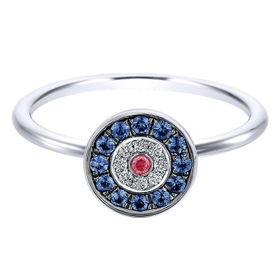 Ladies' Ring 14k White Gold Evil Eye Fashion
