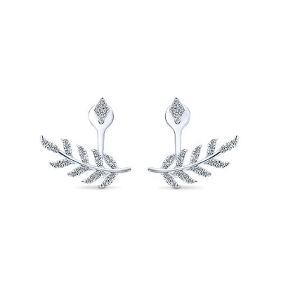 14k White Gold Diamond Peek A Boo Earrings