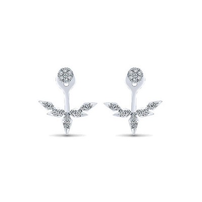14k White Gold Diamond Peek A Boo Earrings