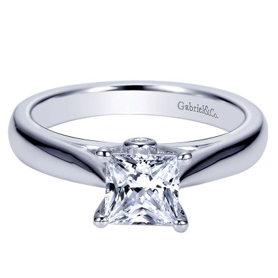 Engagement Ring 14k White Gold Diamond Solitaire