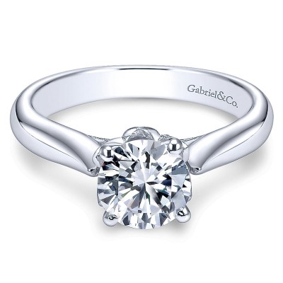 Engagement Ring 14k White Gold Diamond Solitaire