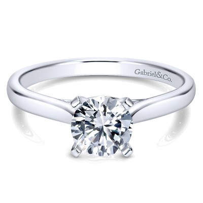 Engagement Ring 14k White Gold Diamond Solitaire