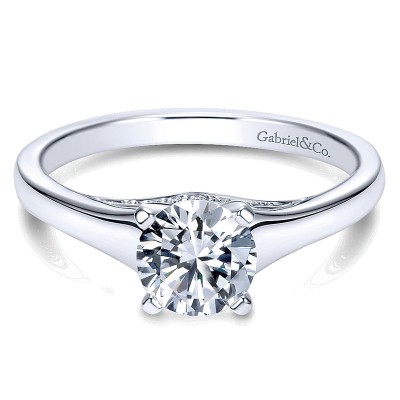 Engagement Ring 14k White Gold Diamond Solitaire
