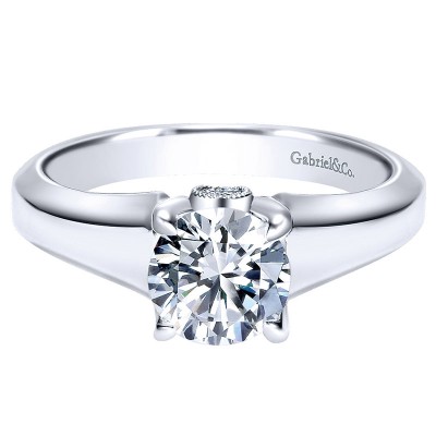 Engagement Ring 14k White Gold Diamond Solitaire