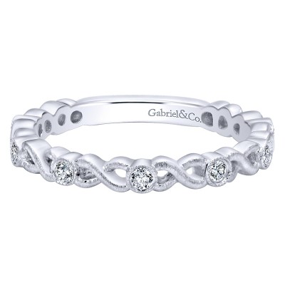 Ladies' Ring 14k White Gold Stackable