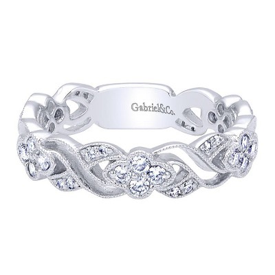 Ladies' Ring 14k White Gold Stackable