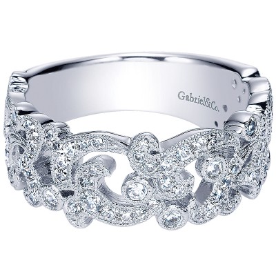 Ladies' Ring 14k White Gold Stackable