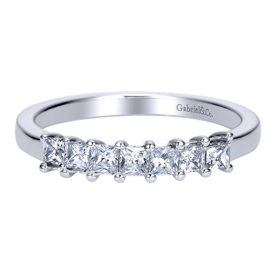 Anniversary Band 14k White Gold Contemporary Straight