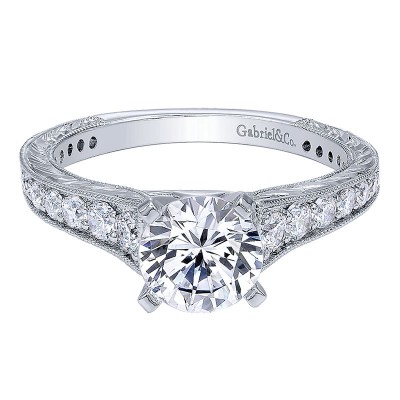 14K White Gold Diamond Straight 14K White Gold Engagement Ring ER10274W44Jj