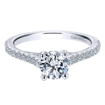 14K White Gold Diamond Straight 14K White Gold Engagement Ring ER12294R3W44Jj