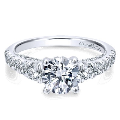 14K White Gold Diamond Straight 14K White Gold Engagement Ring ER12612R4W44Jj