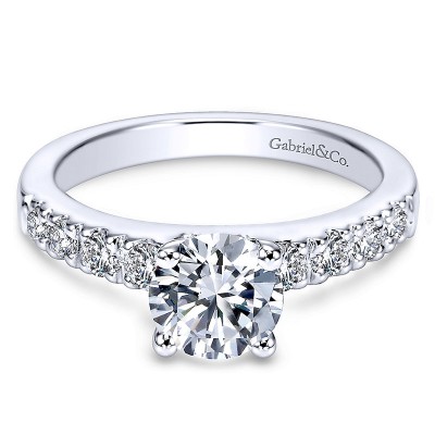 14K White Gold Diamond Straight 14K White Gold Engagement Ring ER3950W44Jj