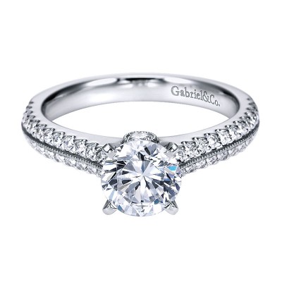 14K White Gold Diamond Straight 14K White Gold Engagement Ring ER6657W44Jj