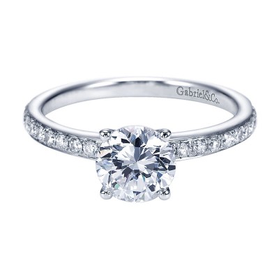 14K White Gold Diamond Straight 14K White Gold Engagement Ring ER7537W44Jj