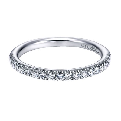 Wedding Band 14k White Gold Diamond Straight