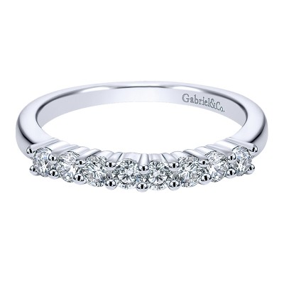 Wedding Band 14k White Gold Contemporary Straight