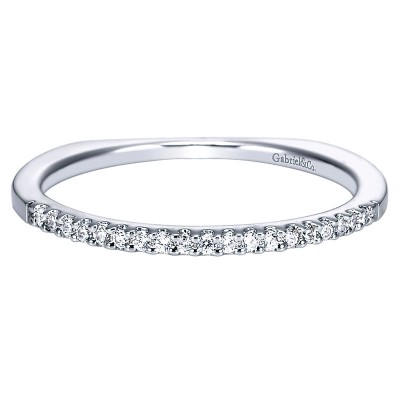 Wedding Band 14k White Gold Diamond Straight