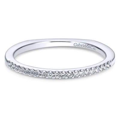 Wedding Band 14k White Gold Diamond Straight