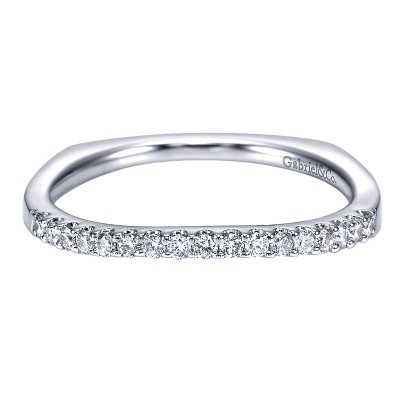 Wedding Band 14k White Gold Diamond Straight