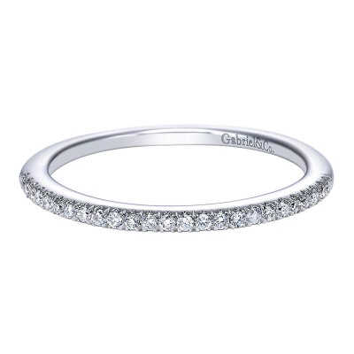 Wedding Band 14k White Gold Diamond Straight