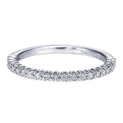 Wedding Band 14k White Gold Diamond Straight