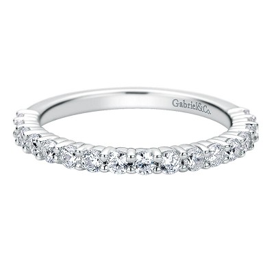 Wedding Band 14k White Gold Diamond Straight