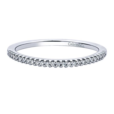 Wedding Band 14k White Gold Diamond Straight