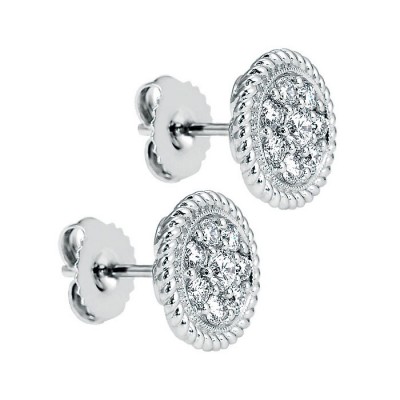 14k White Gold Diamond Stud Earrings