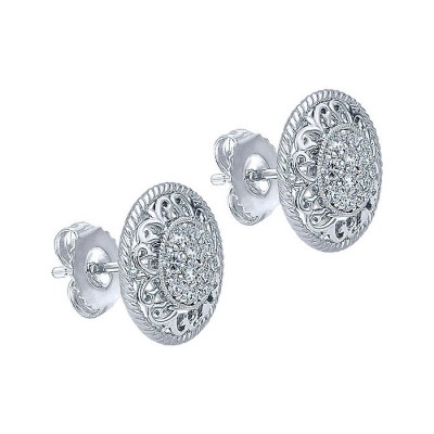 14k White Gold Diamond Stud Earrings