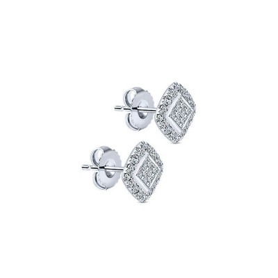 14k White Gold Diamond Stud Earrings