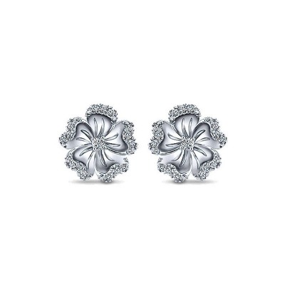 14k White Gold Diamond Stud Earrings