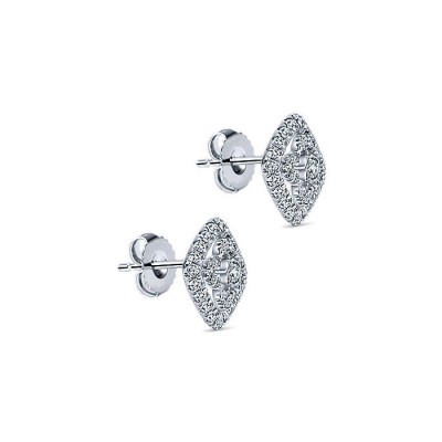14k White Gold Diamond Stud Earrings