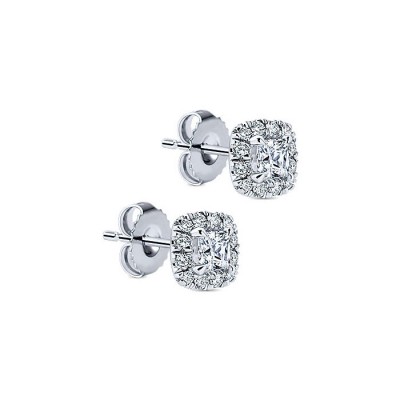 14k White Gold Diamond Stud Earrings