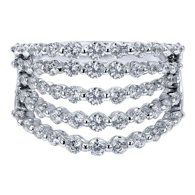 Ladies' Ring 14k White Gold Lusso Diamond Wide Band