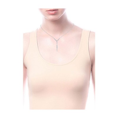 14k White Gold Diamond Y Knots Necklace