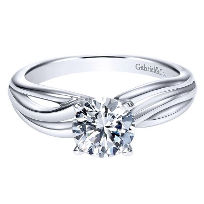 Engagement Ring 14k White Gold Free Form