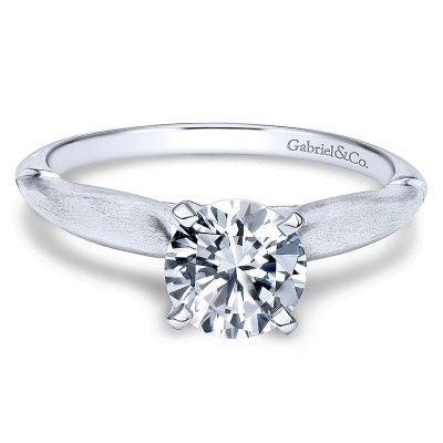 14K White Gold Solitaire 14K White Gold Engagement Ring ER11831R3W4Jjj