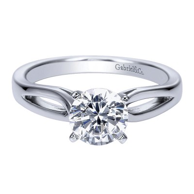 Engagement Ring 14k White Gold Solitaire