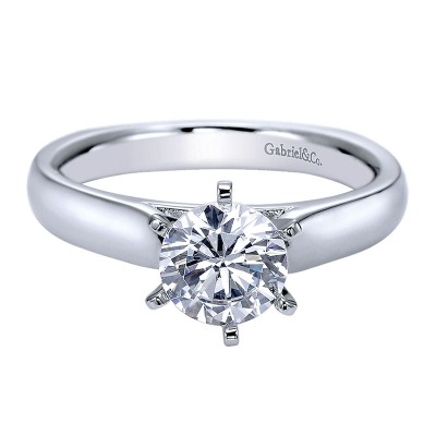 Engagement Ring 14k White Gold Solitaire