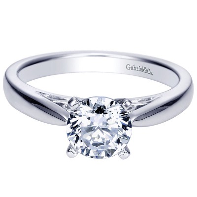 Engagement Ring 14k White Gold Solitaire