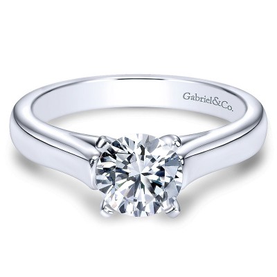 Engagement Ring 14k White Gold Solitaire