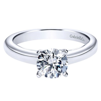 Engagement Ring 14k White Gold Solitaire