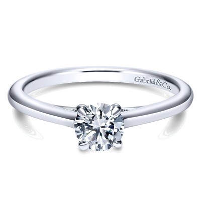 Engagement Ring 14k White Gold Solitaire