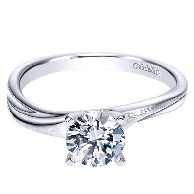 Engagement Ring 14k White Gold Solitaire