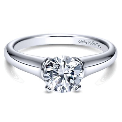 Engagement Ring 14k White Gold Solitaire