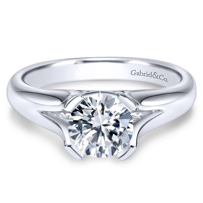 Engagement Ring 14k White Gold Solitaire